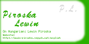 piroska lewin business card